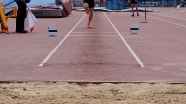Chelyabinsk Russia June 2022 Male Athlete Triple Jump Ufd Athletics — Vídeos de Stock