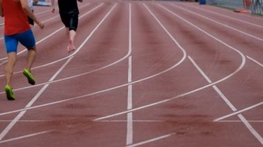 Chelyabinsk, Russia - June 23, 2022: injury of athlete runner 200 meter race in Athletics Championship