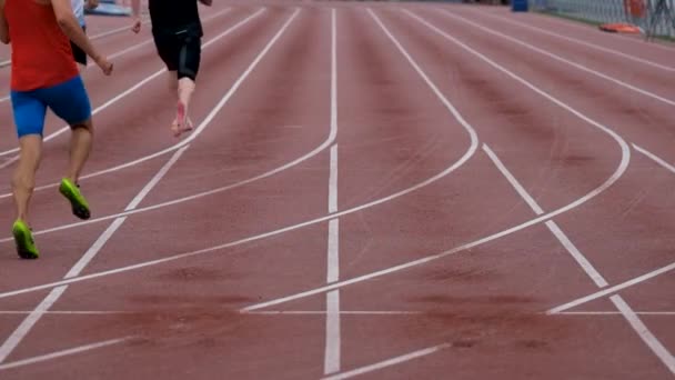 Chelyabinsk Russia June 2022 Injury Athlete Runner 200 Meter Race — Stock Video