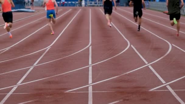 Chelyabinsk Russia June 2022 Group Athlete Running 200 Meters Athletics — Stockvideo