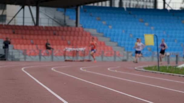 Chelyabinsk Russia June 2022 Male Athlete Running 800 Meters Race — Stockvideo
