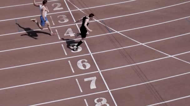 Čeljabinsk Rusko Června 2022 Závodníci Dokončili Sprint Atletickém Šampionátu — Stock video