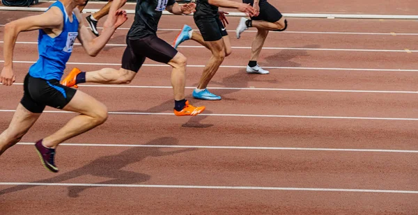 Chelyabinsk Russia June 2022 Group Male Athlete Running Sprint Race — Fotografia de Stock