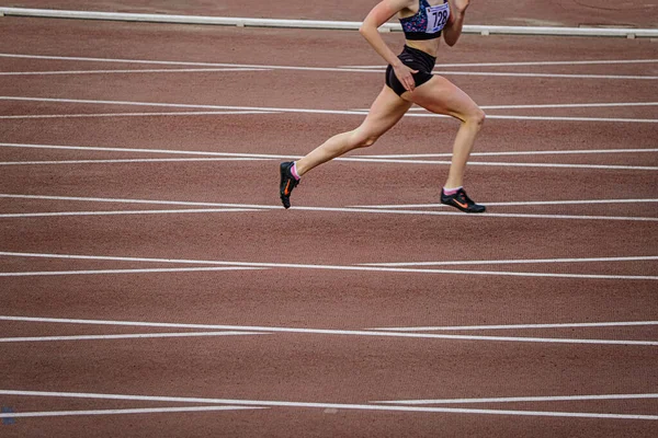 Chelyabinsk Russia June 2022 Female Athlete Running 400 Meters Spikes — Photo