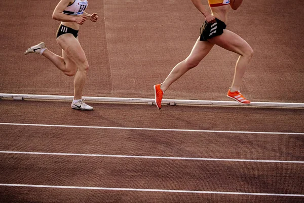 Chelyabinsk Russia June 2022 Female Runners Spikes Shoes Adidas Nike — ストック写真