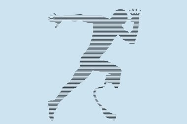 Siyah çizgilerle protez siluette koşucu atlet sakatlığı 