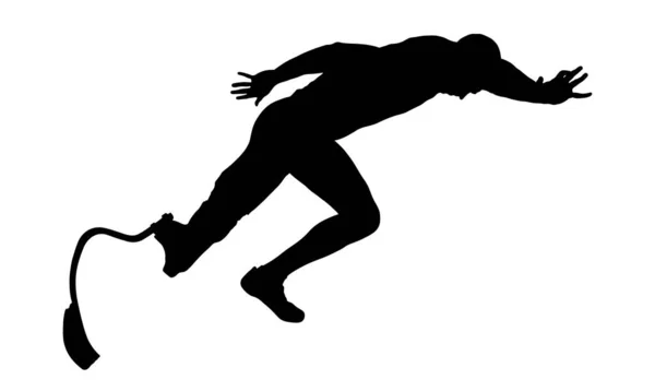 Sportler Behindert Mit Prothese Beim Laufen — Stockvektor