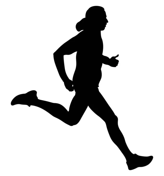 Velocità Corsa Uomo Atleta Giacca Incappucciato Silhouette Nera — Vettoriale Stock
