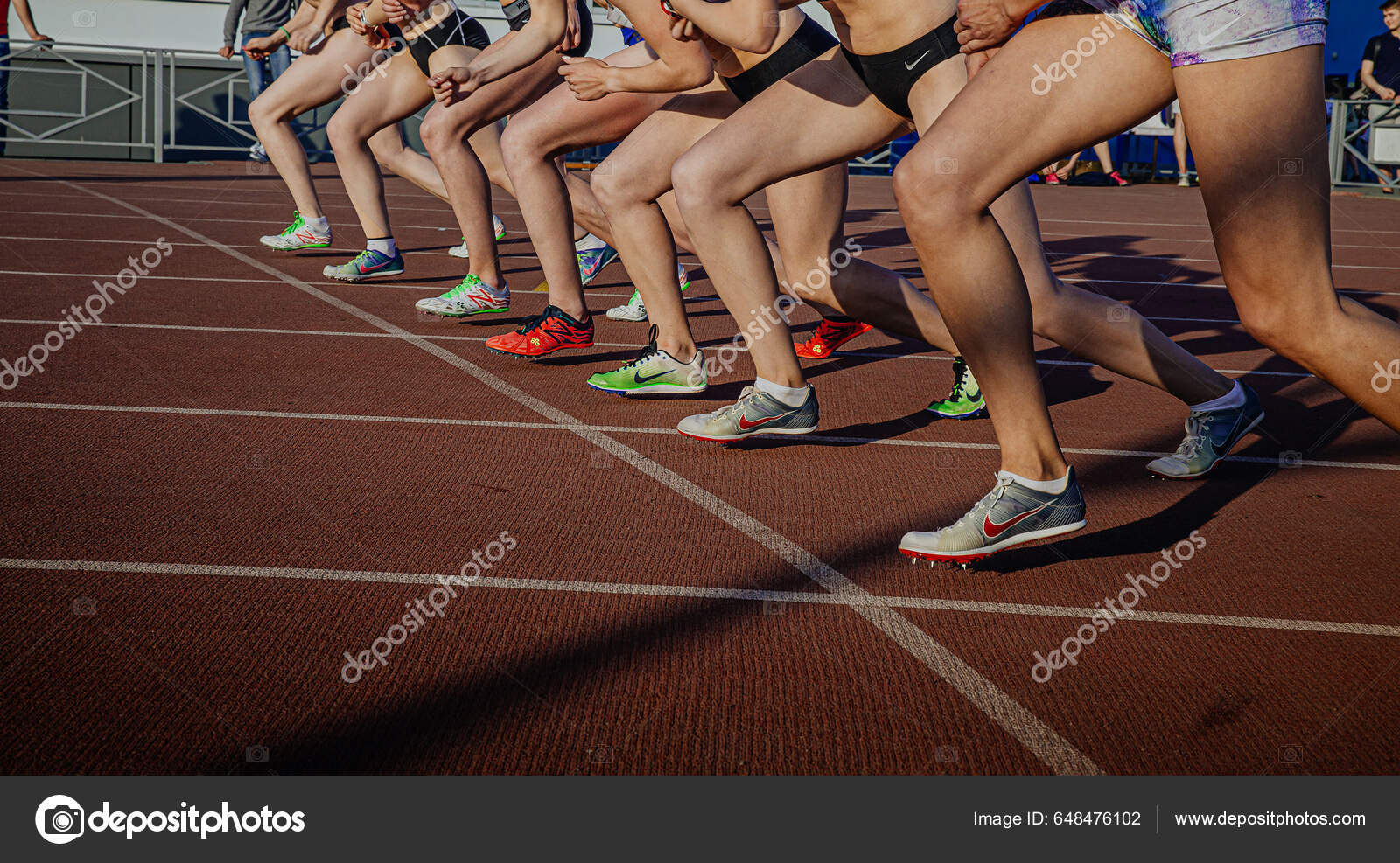 Legs Female Athletes Running Spikes Nike New Balance Starting Line