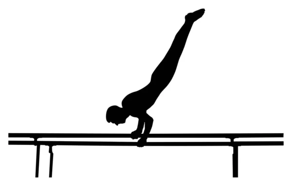 Równoległe Bary Gimnastyka Konkurencji Gimnastyce Artystycznej — Wektor stockowy