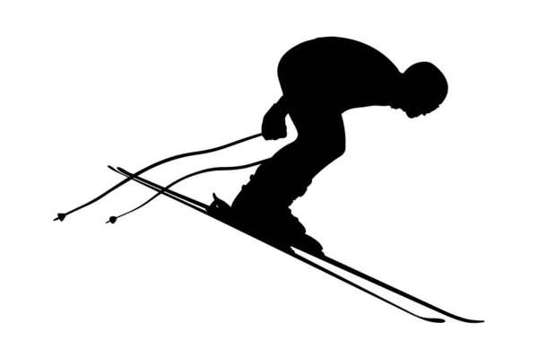 在高山滑雪比赛中开始滑雪者 — 图库矢量图片