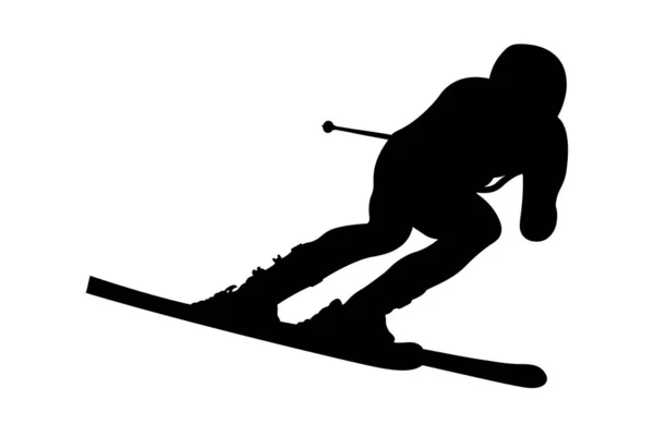 高山滑雪运动的能动运动员 — 图库矢量图片