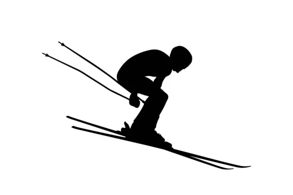 冬季运动高山滑雪男子运动员下山 — 图库矢量图片