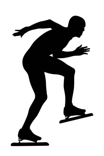 Γενικός Αθλητής Στην Αρένα Πάγου Πατινάζ Ταχύτητας — Διανυσματικό Αρχείο