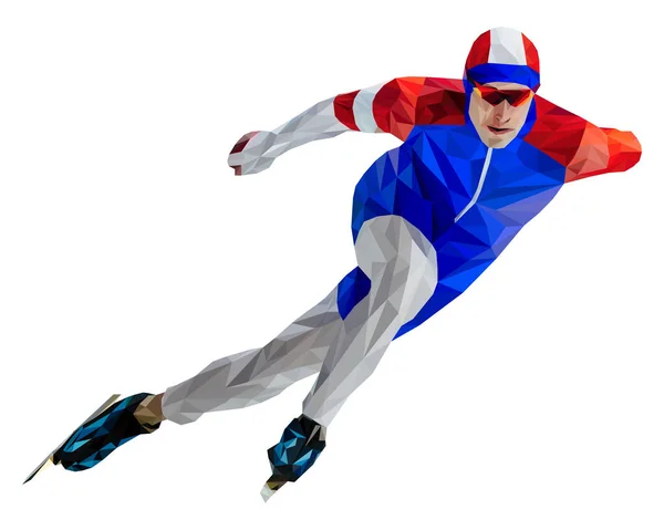 Hızlı patinajda atlet düşük polen renginde