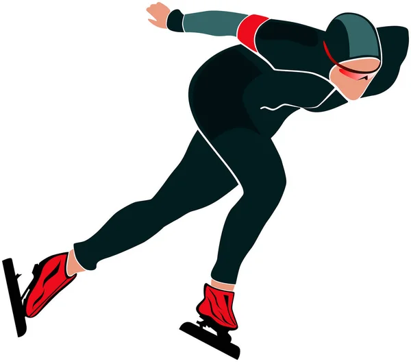 stock vector athlete speed skating colored silhouette vector illustration