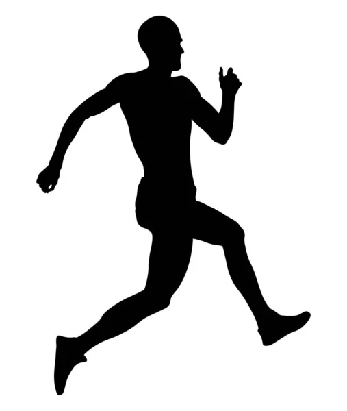 Прыжки Летающие Мужчины Атлет Прыгун Черный Силуэт — стоковый вектор