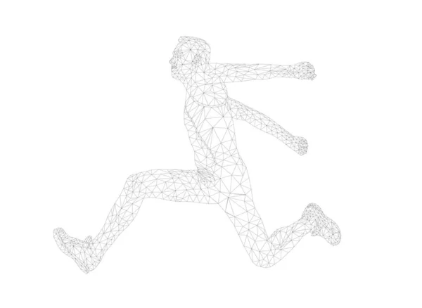 Спортсмен Прыгун Тройном Прыжковом Полигоне — стоковый вектор