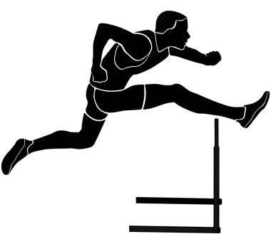 Koşucu atlet siyah silueti engelliyor