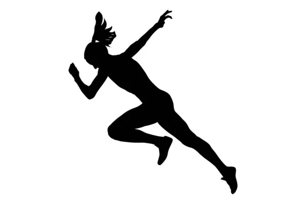 Empezar Correr Más Rápido Corredor Mujer Sprinter — Archivo Imágenes Vectoriales