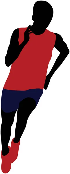 Sportler Mann Läuft Sprintvektor Illustration — Stockvektor