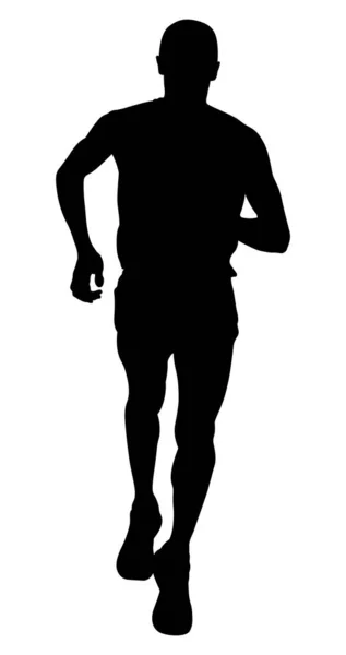 Zpět Muž Běžec Atlet Běžící Vektorové Ilustrace — Stockový vektor