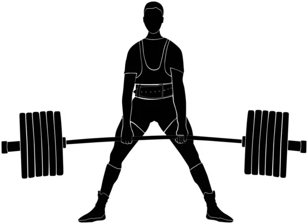 Athlete Powerlifter Deadlift Powerlifting Competition — Stock Vector