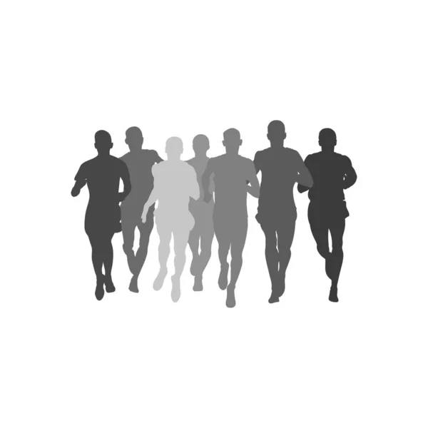 男子赛跑选手在白人背景下赛跑 运动载体图解 — 图库矢量图片