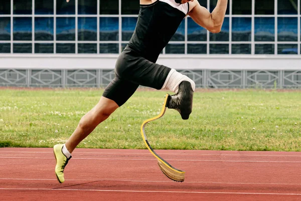 Homme Athlète Handicap Course Sprint Compétition Athlétisme Sports Jeux Été — Photo