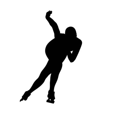 Hız pateni yarışmasında bayan sporcu, siyah hatlı gerçek kişi.