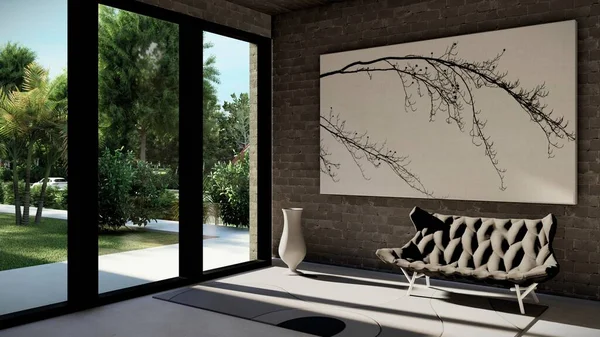 İç tasarım, basit duvarlar. nötr renkler