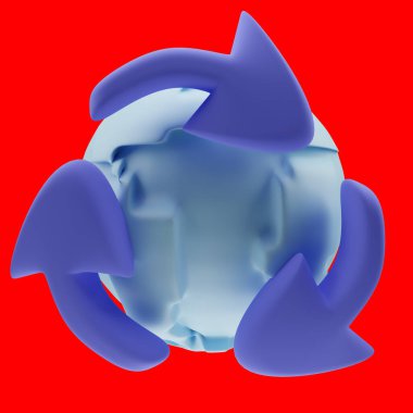 3d modelleme geri dönüşümü, renkli oklar