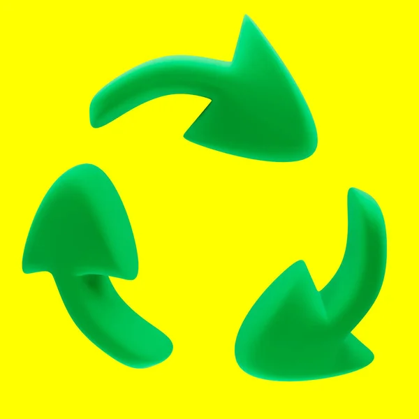 Modellering Recyclen Pijlen Met Kleuren — Stockfoto
