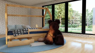 Ayılar Odası Ahşap ve Doku