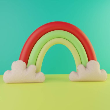 arkaplan ve bulutlu renkli gökkuşağı