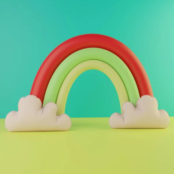 arkaplan ve bulutlu renkli gökkuşağı