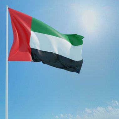 Ülke bayrakları gökyüzünde mavi