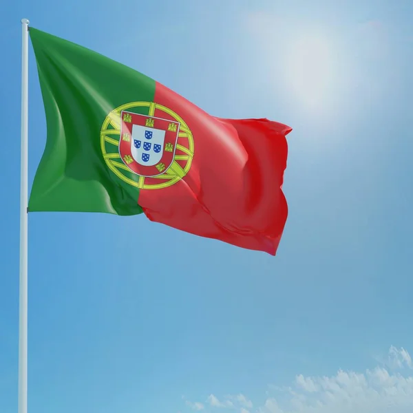 Ülke bayrakları gökyüzünde mavi