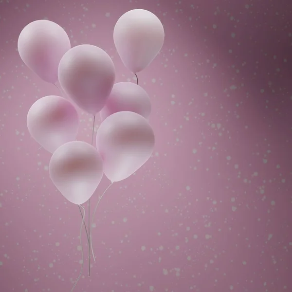 Розовые Шарики Розовым Фоном День Рождения — стоковое фото