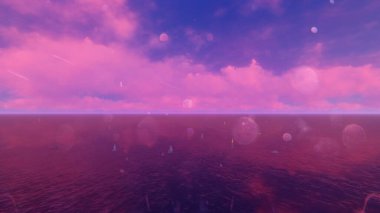 Sahilde yaz ya da sonbahar büyülü ışıklarıyla