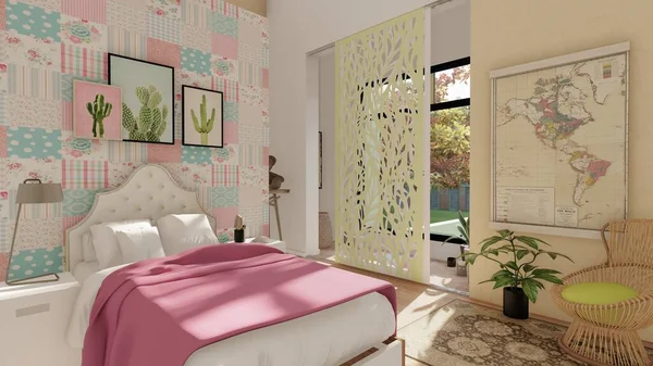 iç tasarım, dekorasyon ve yumuşak renkler