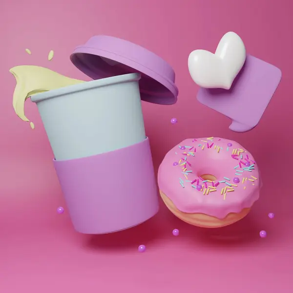 Milkshake 'li tatlı pembe çörekler