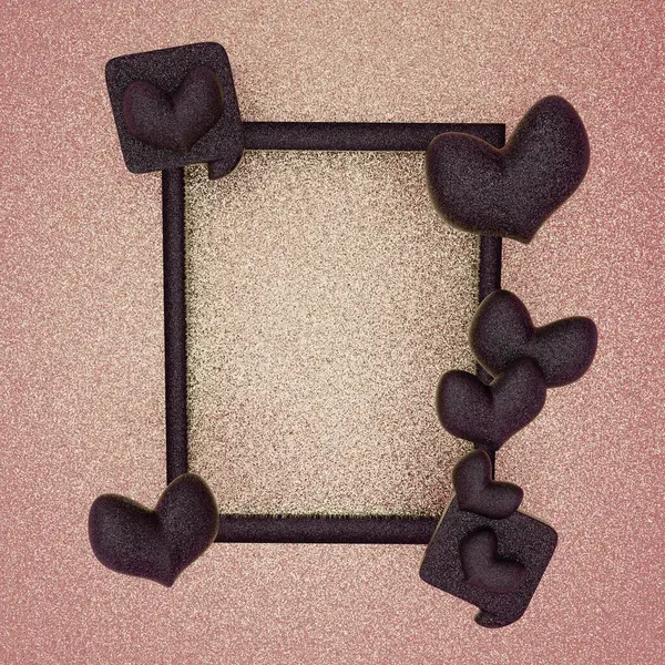 발렌타인 3D에 게시물에 심장의 상자에 스톡 사진