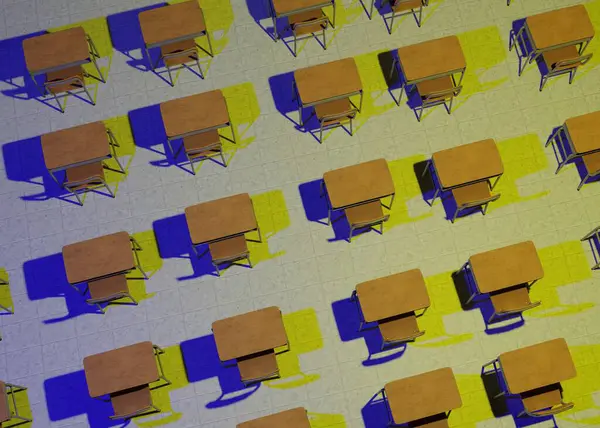 Okula geri dön, ışıklar ve renkler.