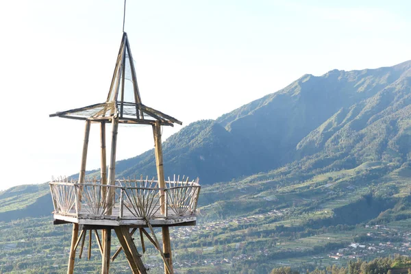 Veduta Del Vulcano Mattino Vista Dall Altezza Del Monte Merapi — Foto Stock