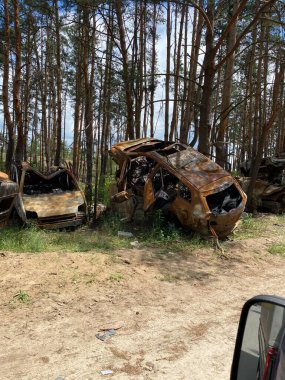 Spring Bucha Kiev region of destruction of houses and equipment after Russia's invasion of the territory of Ukraine