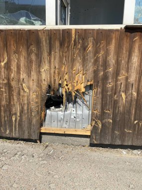 Bucha Kiev region Ukraine spring destruction of buildings and destruction of equipment during Russia's aggression in Ukraine war military operations