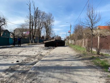 Bucha Kiev region Ukraine damage to equipment buildings as a result of Russia's aggression in Ukraine in the spring of 2022 war and destruction