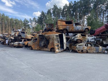 Bucha Kiev region Ukraine damage to equipment buildings as a result of Russia's aggression in Ukraine in the spring of 2022 war and destruction
