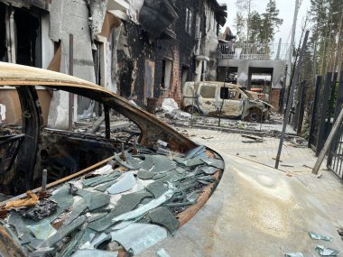 Bucha Kiev region Ukraine damage to equipment buildings as a result of Russia's aggression in Ukraine in the spring of 2022 war and destruction